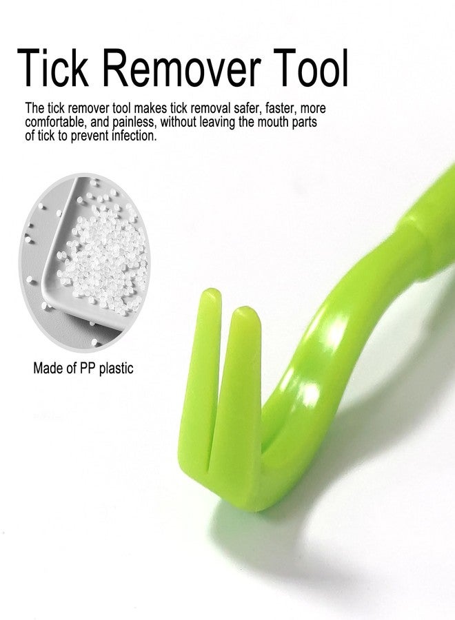 Quacc 3 PCS Tick Remover Tool, Plastic Painlessly Tick Remover Portable for Dogs Cats Humans (Green) - Image 2